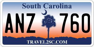 SC license plate ANZ760