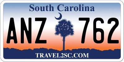 SC license plate ANZ762