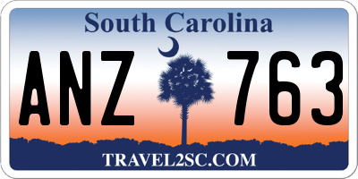 SC license plate ANZ763