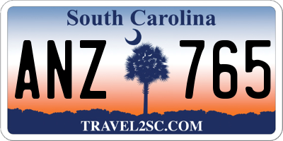 SC license plate ANZ765