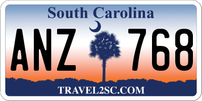 SC license plate ANZ768