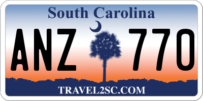 SC license plate ANZ770