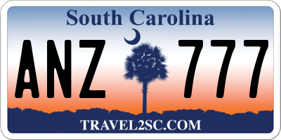 SC license plate ANZ777