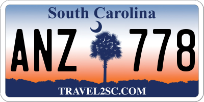 SC license plate ANZ778