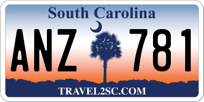 SC license plate ANZ781