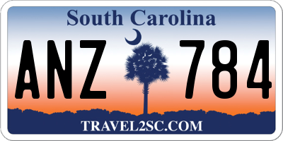 SC license plate ANZ784