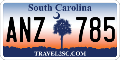 SC license plate ANZ785
