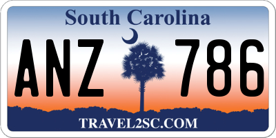 SC license plate ANZ786