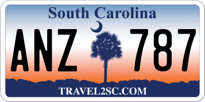 SC license plate ANZ787