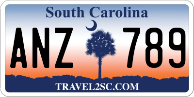 SC license plate ANZ789