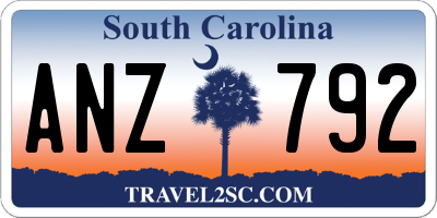 SC license plate ANZ792