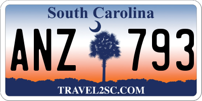 SC license plate ANZ793