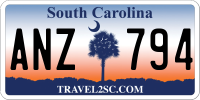 SC license plate ANZ794