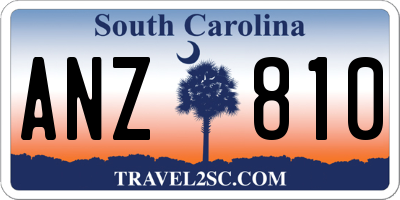 SC license plate ANZ810