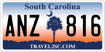 SC license plate ANZ816