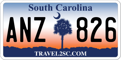 SC license plate ANZ826