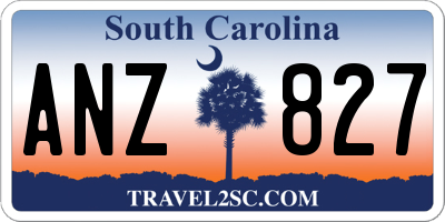 SC license plate ANZ827