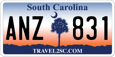 SC license plate ANZ831
