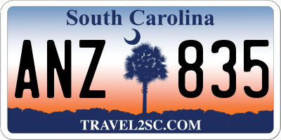 SC license plate ANZ835