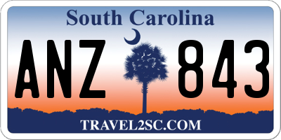 SC license plate ANZ843
