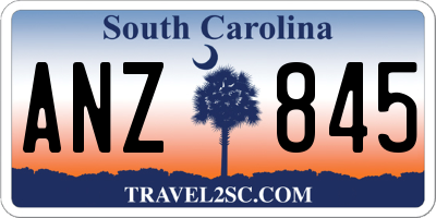 SC license plate ANZ845