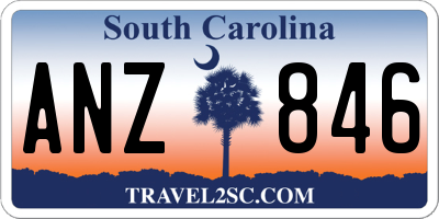 SC license plate ANZ846