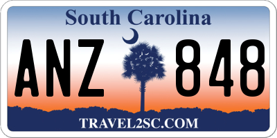 SC license plate ANZ848
