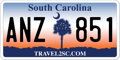 SC license plate ANZ851