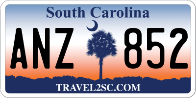 SC license plate ANZ852