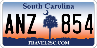 SC license plate ANZ854