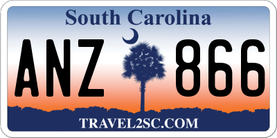 SC license plate ANZ866
