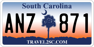 SC license plate ANZ871