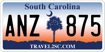 SC license plate ANZ875