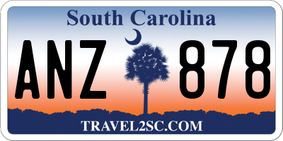 SC license plate ANZ878