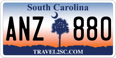 SC license plate ANZ880