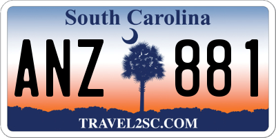 SC license plate ANZ881