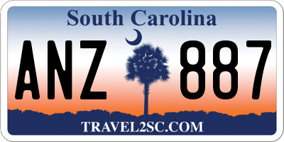 SC license plate ANZ887