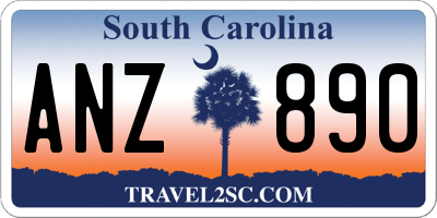 SC license plate ANZ890