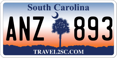 SC license plate ANZ893