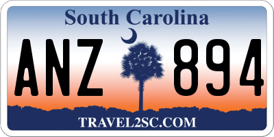 SC license plate ANZ894