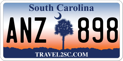 SC license plate ANZ898
