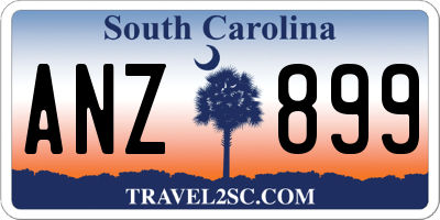 SC license plate ANZ899