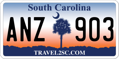 SC license plate ANZ903