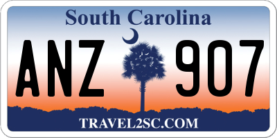 SC license plate ANZ907