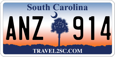 SC license plate ANZ914