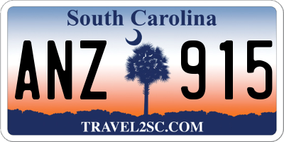 SC license plate ANZ915