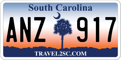 SC license plate ANZ917