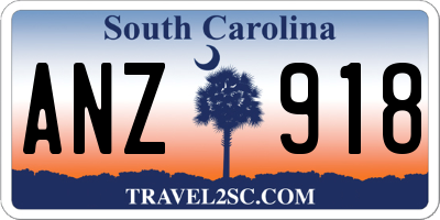 SC license plate ANZ918