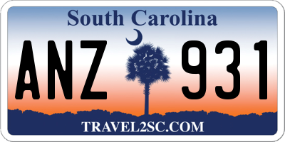 SC license plate ANZ931