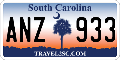 SC license plate ANZ933